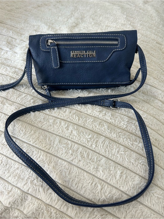 Kenneth Cole Reaction Handbags - Kenneth Cole Reaction Navy Slim Crossbody with Front Zip